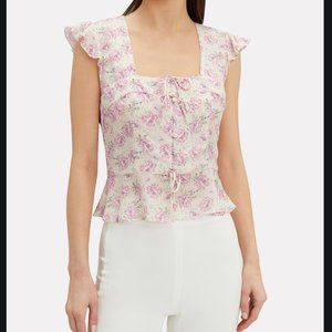 INTERMIX iris silk tie front blouse size 0